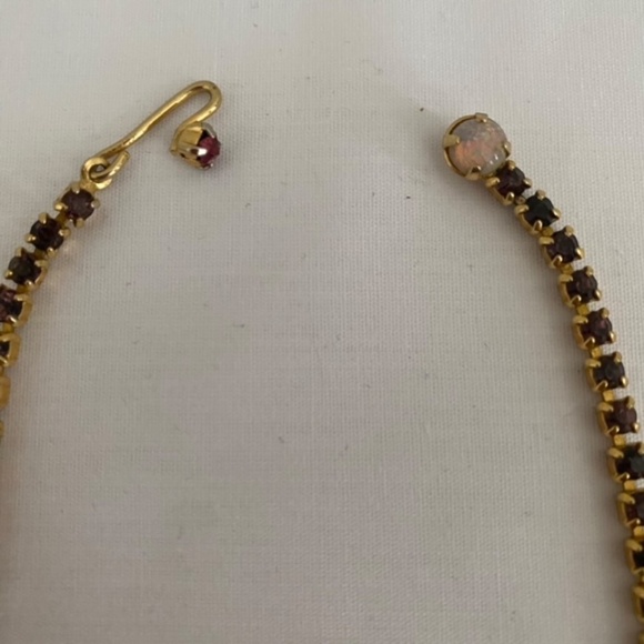 RARE Juliana Delizza & Elster Rhinestone Opal Cabochons Necklace - Picture 6 of 7